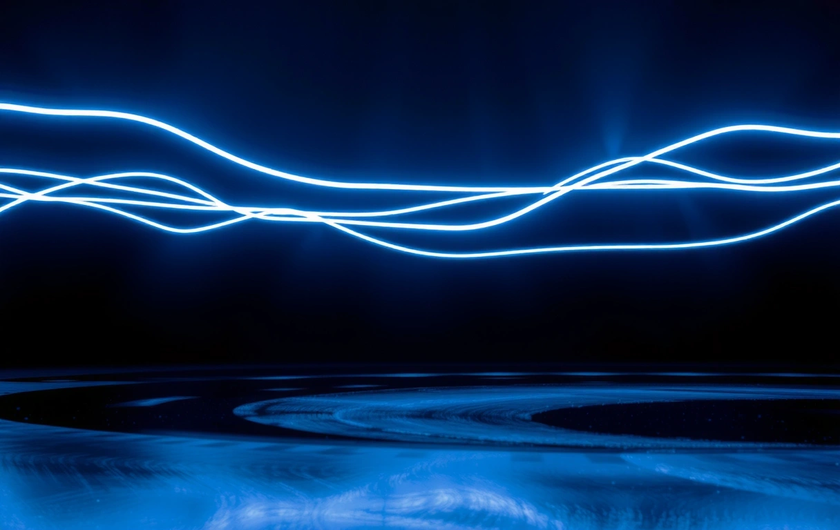 Ethereal light trails representing energy flow