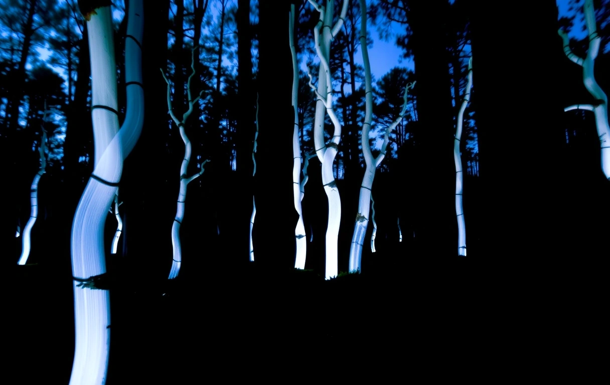 Abstract light trails representing clean energy